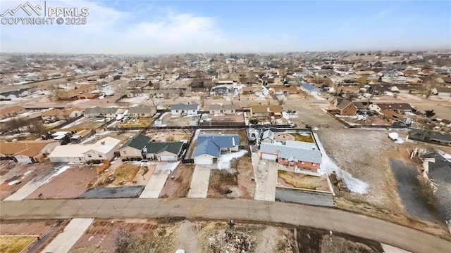 bird's eye view featuring a residential view