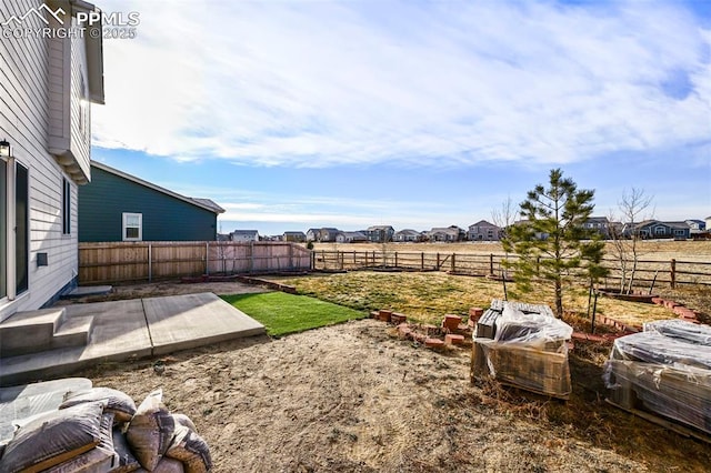 view of yard with a patio area