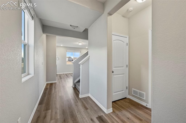 hall featuring light hardwood / wood-style flooring