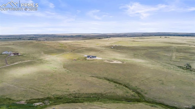 drone / aerial view with a rural view