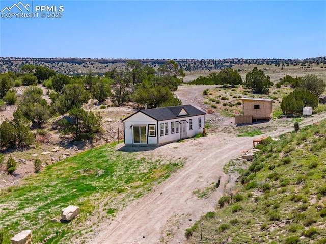 bird's eye view with a rural view