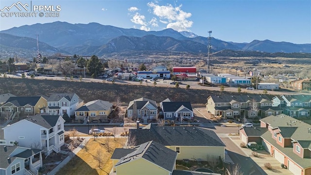 aerial view featuring a mountain view