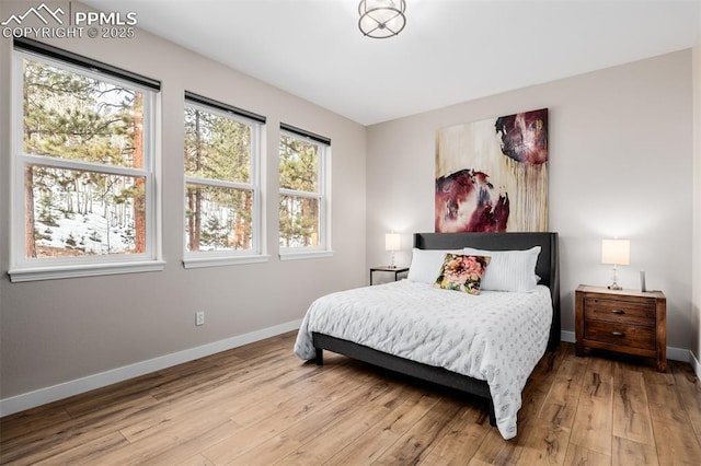 bedroom featuring light hardwood / wood-style floors