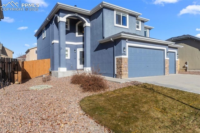 view of property featuring a garage