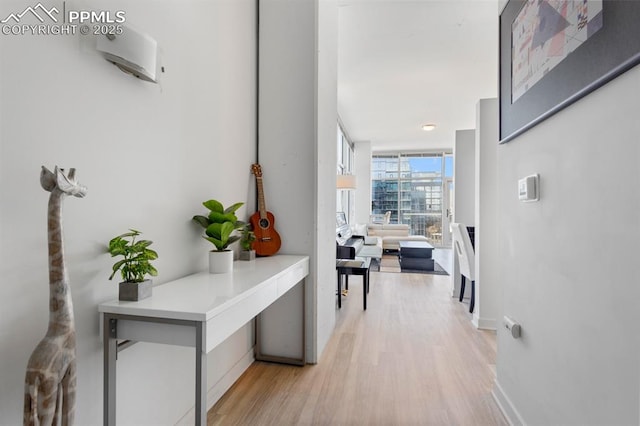 hallway featuring light hardwood / wood-style flooring