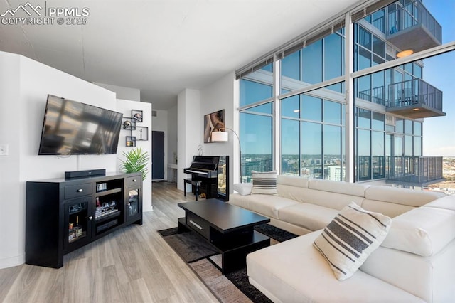 living room featuring hardwood / wood-style floors