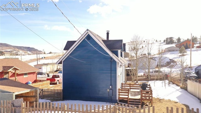 exterior space featuring a mountain view