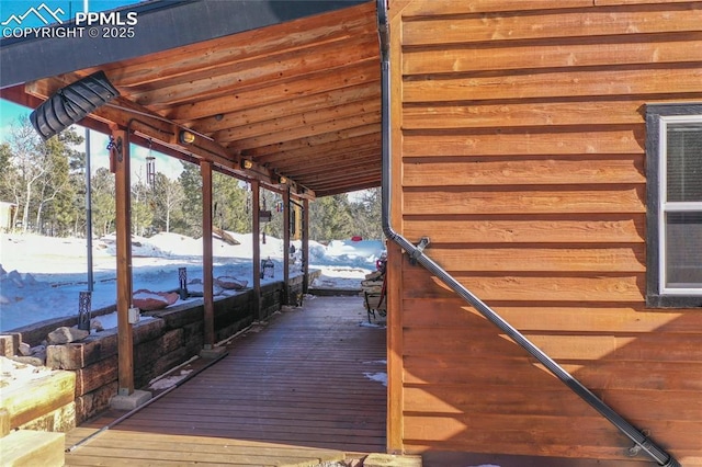 dock area with a wooden deck