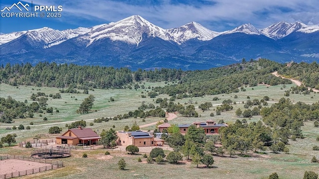 property view of mountains with a rural view