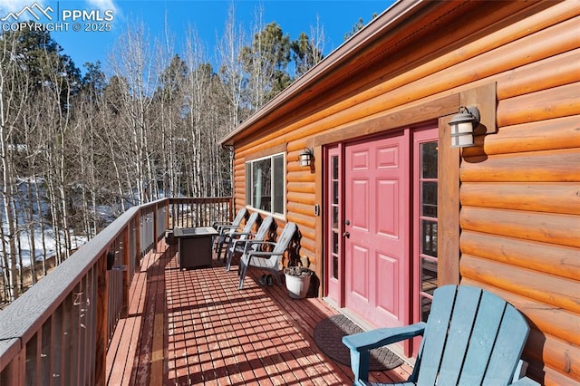 view of wooden deck