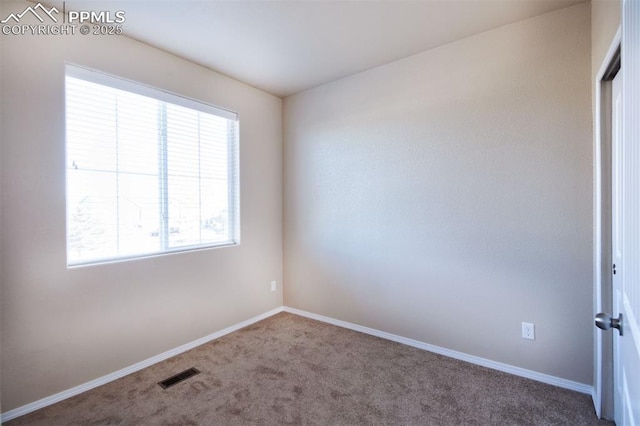 view of carpeted spare room