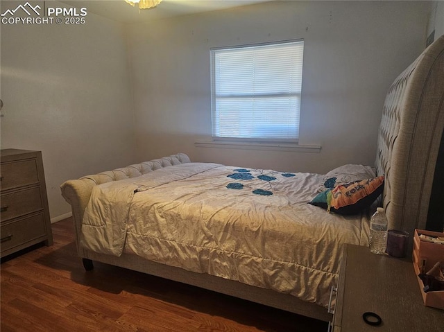 bedroom featuring dark wood-type flooring
