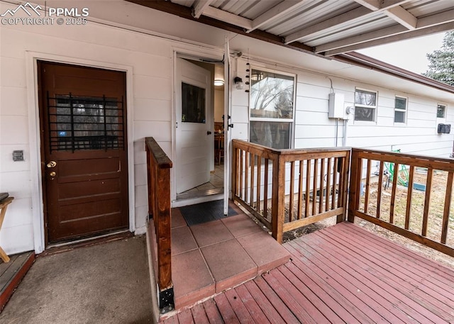 wooden deck featuring a porch