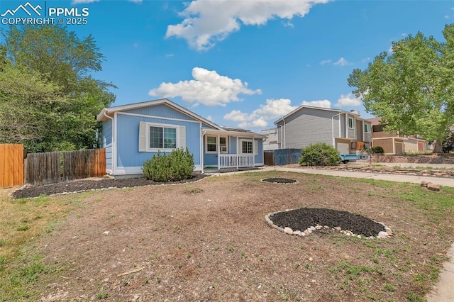 view of front of home with a porch