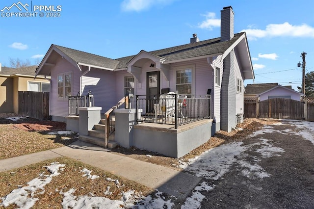 bungalow featuring a porch