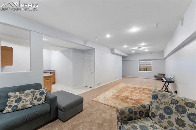 view of carpeted living room