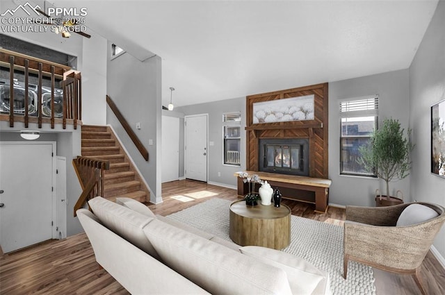 living room featuring hardwood / wood-style floors