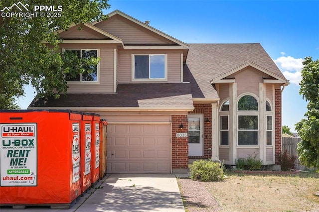 view of front of house with a garage