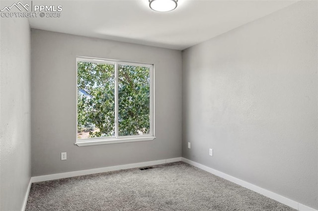 unfurnished room featuring carpet flooring