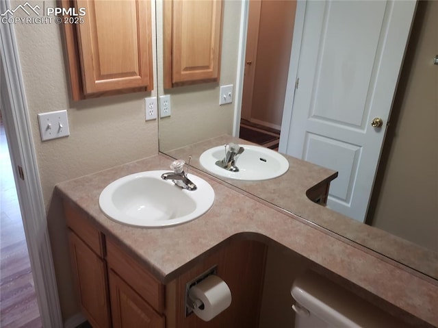 bathroom with vanity and toilet