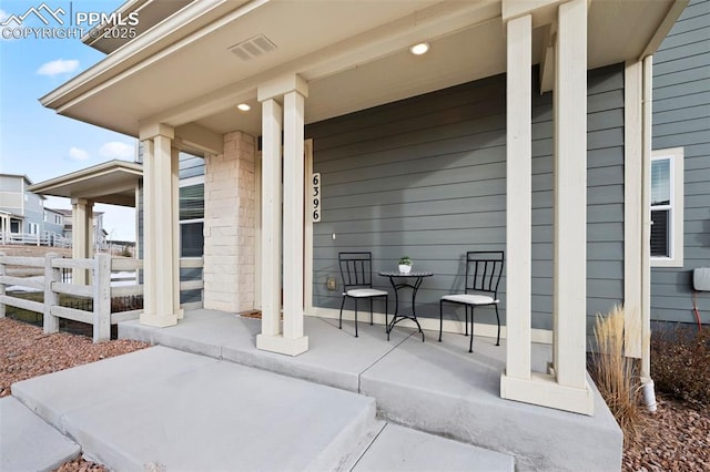 view of patio / terrace with a porch