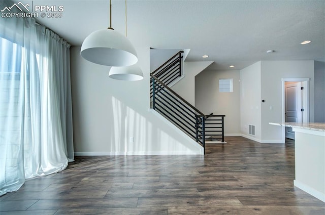 interior space featuring dark hardwood / wood-style floors