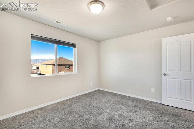 unfurnished room with carpet floors