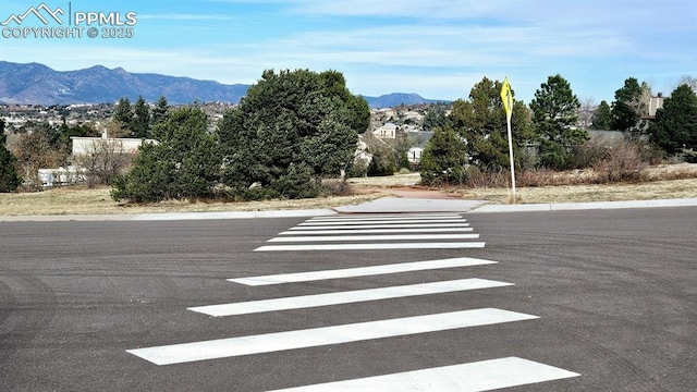 view of road with a mountain view