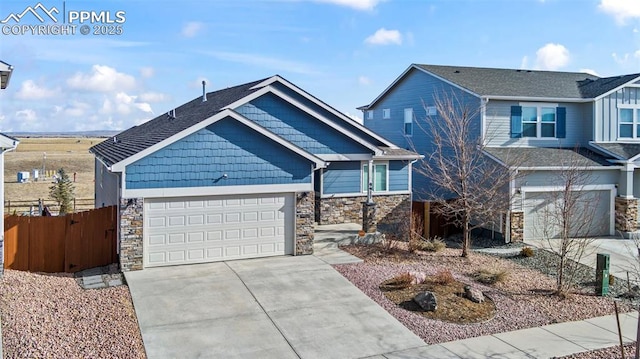 view of front of house with a garage