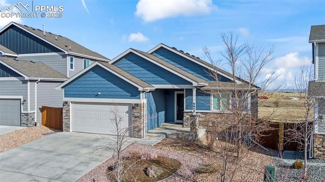 craftsman-style home featuring a garage