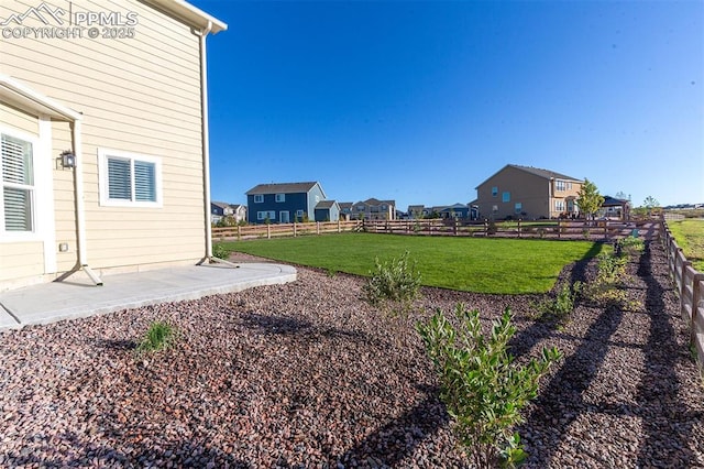 view of yard with a patio area