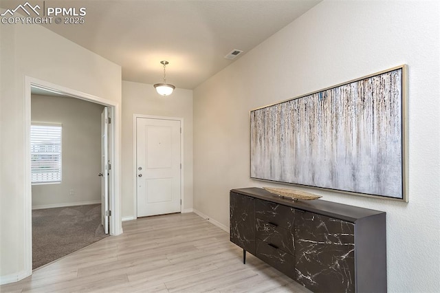 foyer entrance featuring light hardwood / wood-style floors