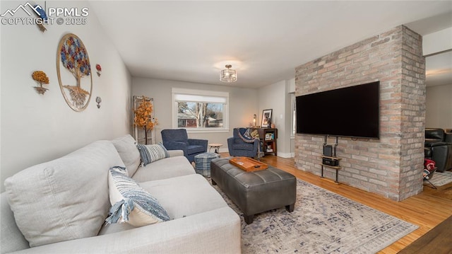 living room with wood-type flooring