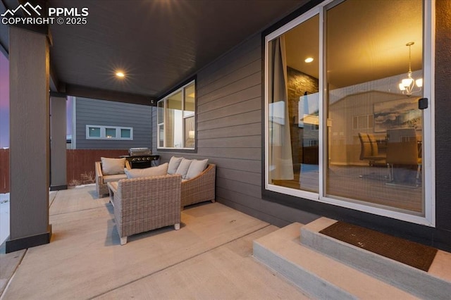 view of patio / terrace featuring an outdoor hangout area