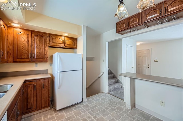 kitchen with white refrigerator