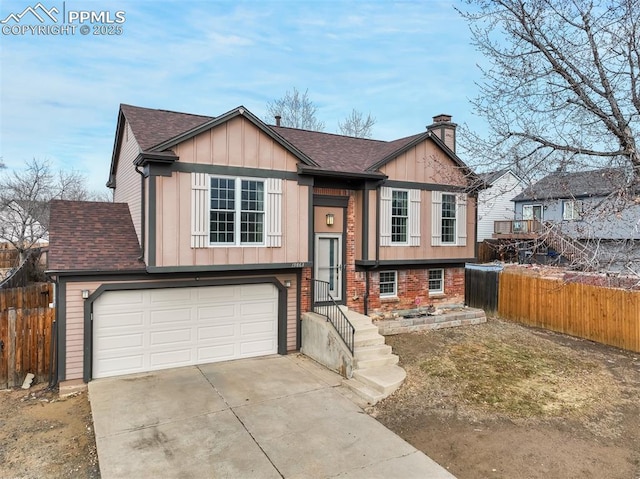 split foyer home with a garage