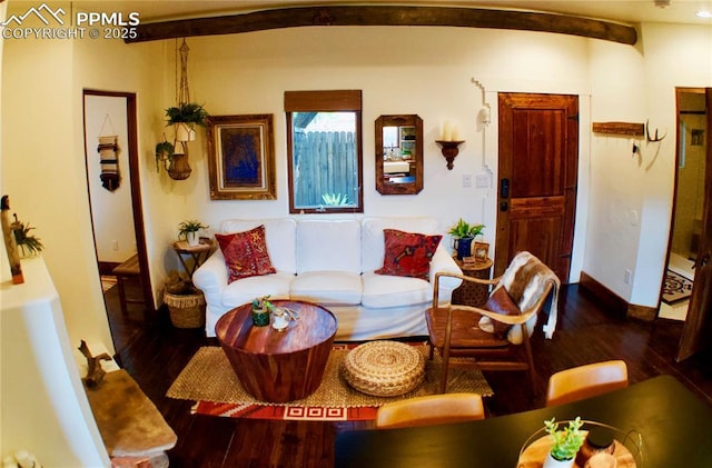 living room featuring hardwood / wood-style flooring