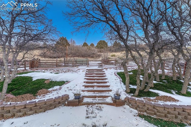 view of snowy yard