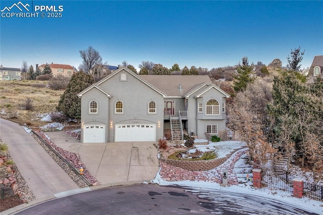 view of property with a garage