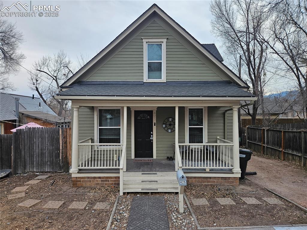 bungalow-style home with a porch