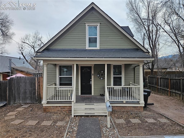 bungalow-style home with a porch