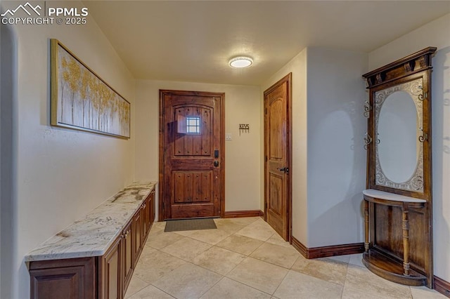 view of tiled entrance foyer