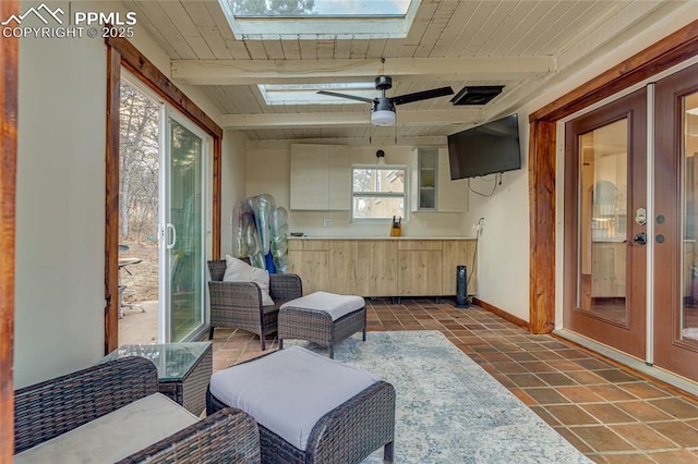 interior space featuring french doors