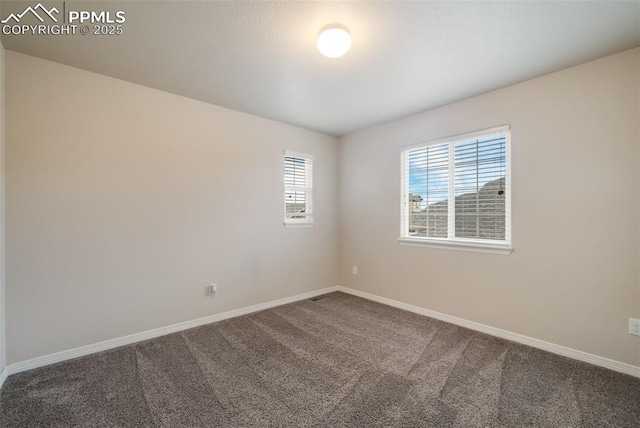 view of carpeted spare room