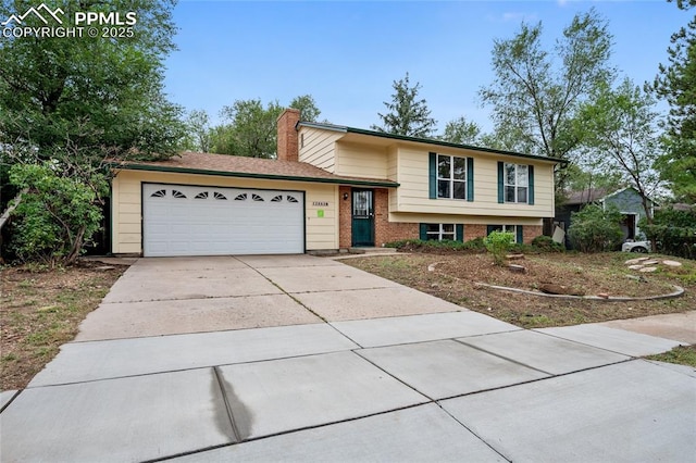 tri-level home featuring a garage