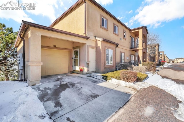 view of front of home with a garage