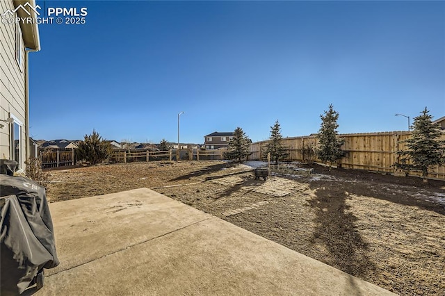 view of yard with a patio area