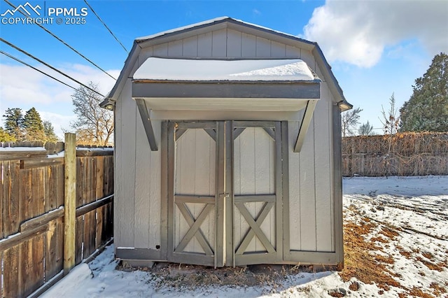 view of snow covered structure