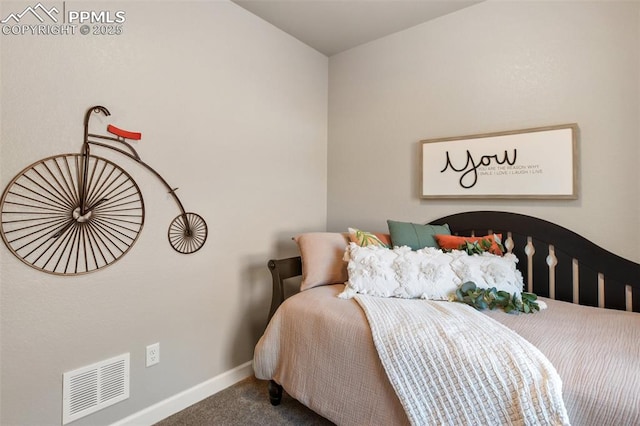 bedroom with carpet floors