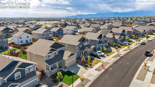 bird's eye view featuring a mountain view